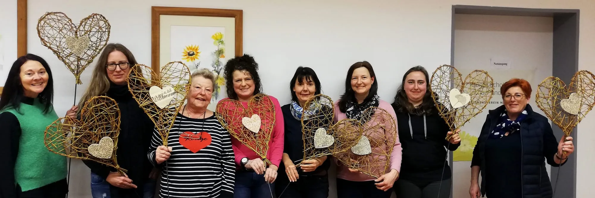 Weidenflechten im Vereinsheim des Gartenbauvereins Metten